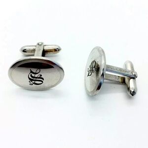 VINTAGE LAMODE STERLING SILVER OVAL CUFFLINKS CUFF LINKS